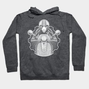 DoubleGood Scootergirl [white print] Hoodie